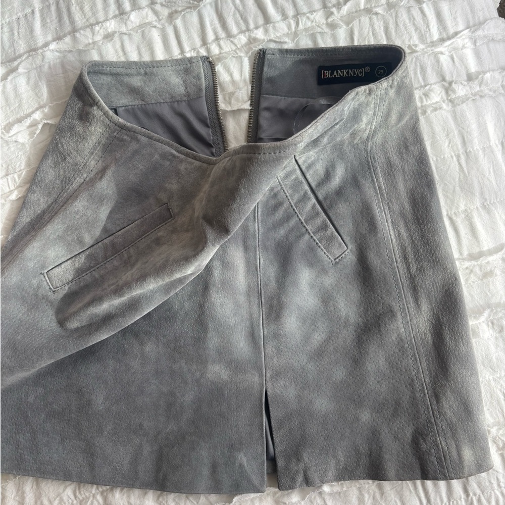 Blank NYC Silver Mini Skirt